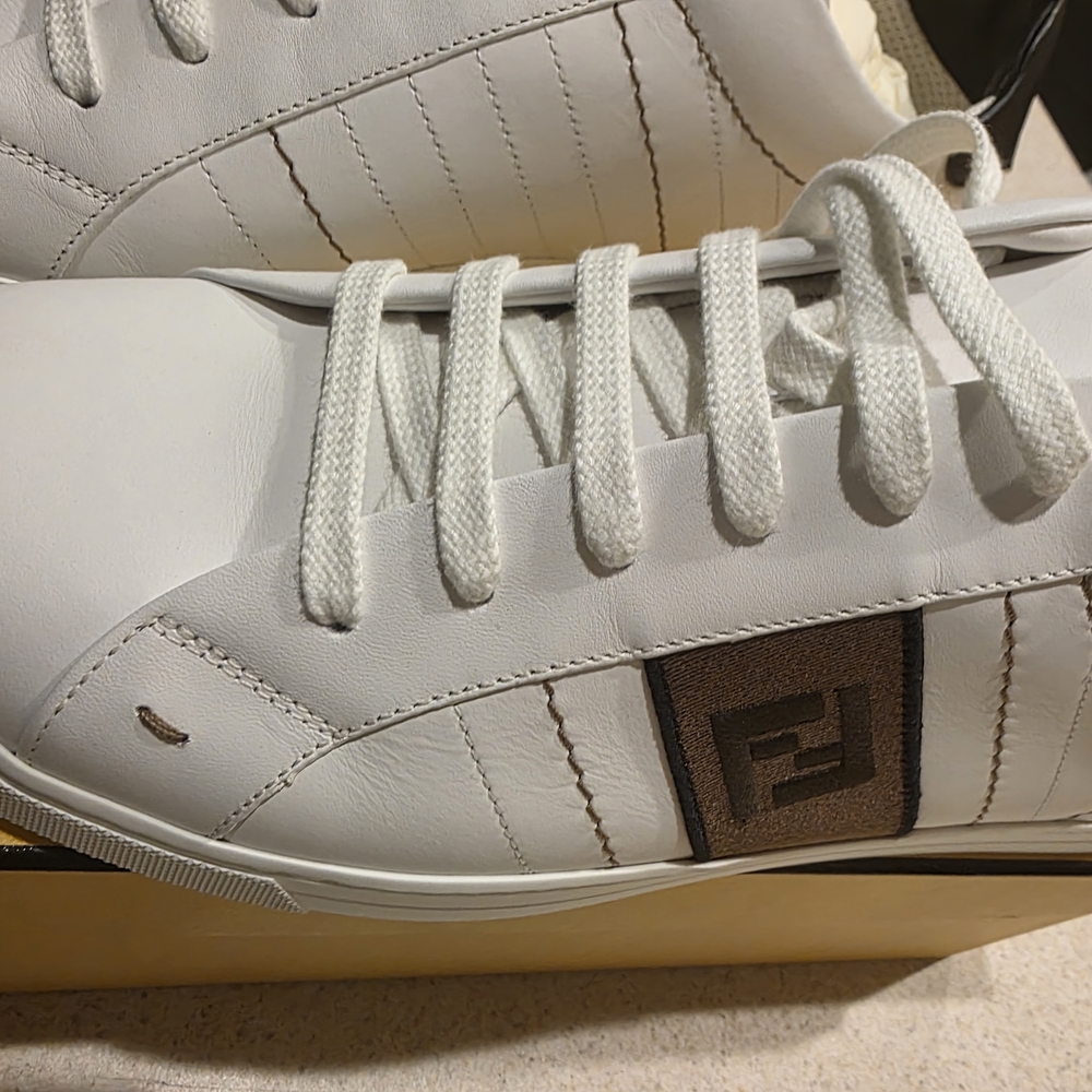 Fendi Men's White Leather Sneakers